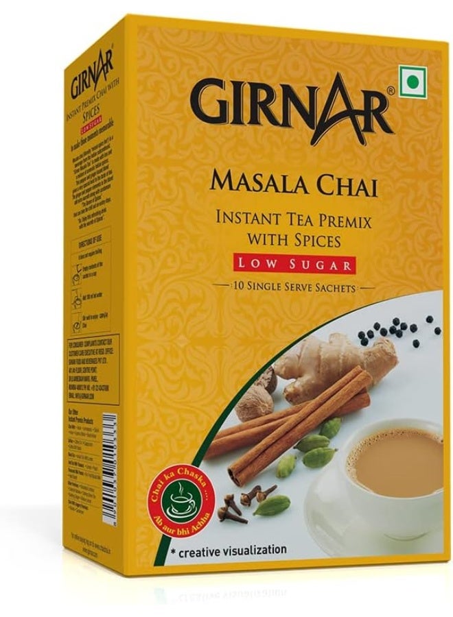 GIRNAR Karak Chai 2in1 Instant Tea Premix with Masala | No Added Sugar/Sweetener | 10 Sachets (80g Box) | Authentic Indian Spiced Tea | Quick & Flavorful Chai - Image 1